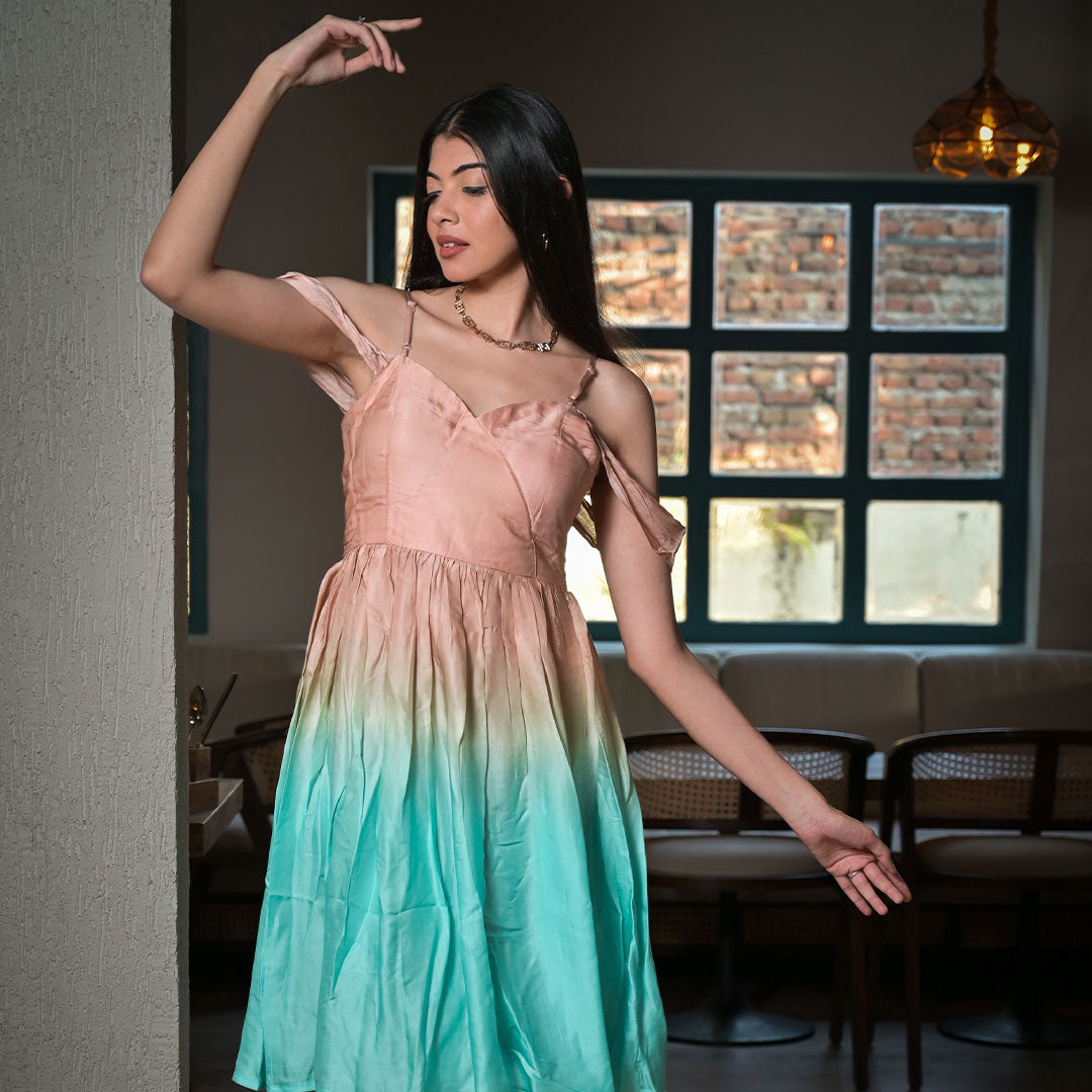 Pink & Turquoise Ombre Love Story Dress