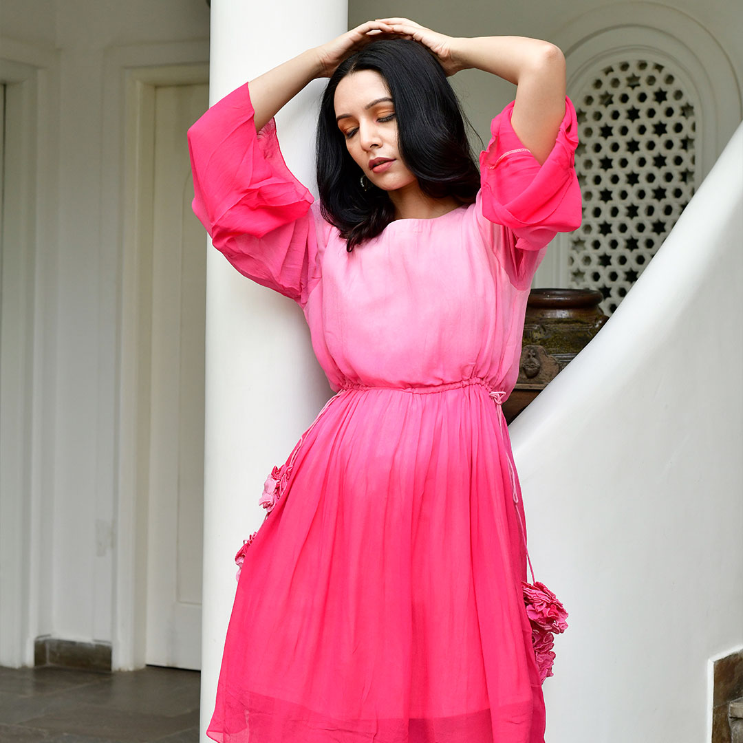 Pretty Pink Ombre Midi Dress