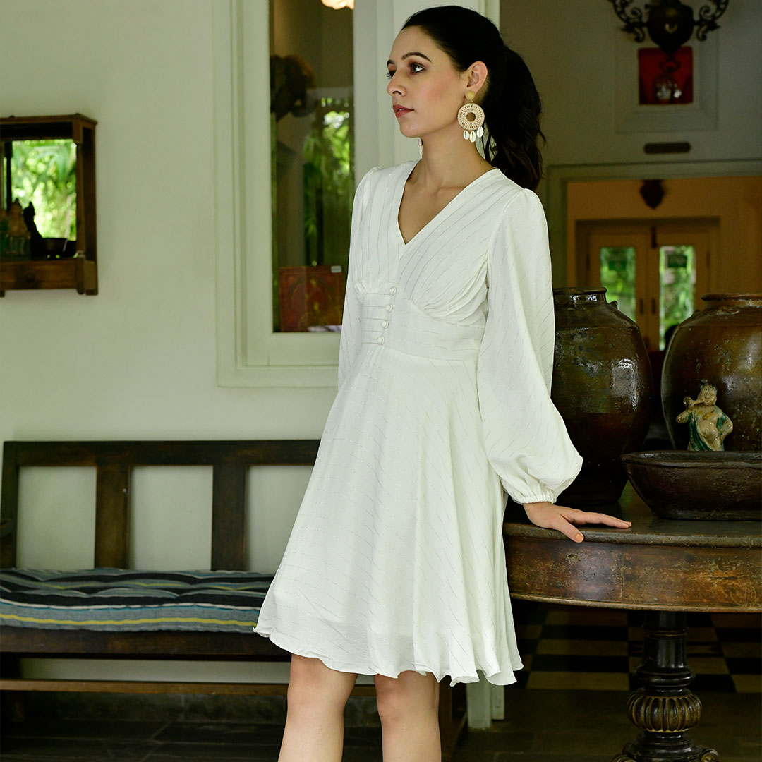 White Modish Lurex Dress