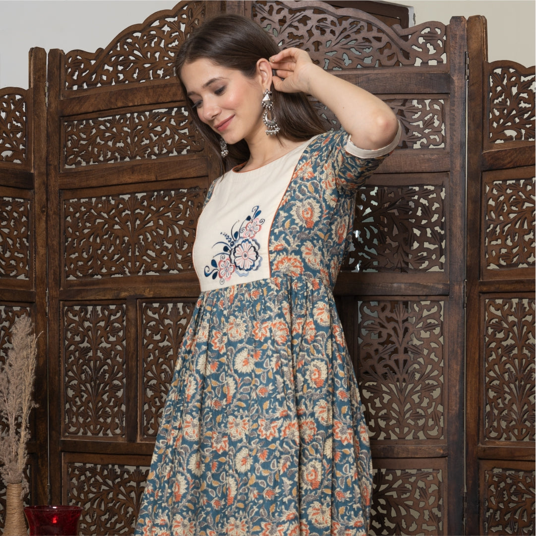 Buy Sea Blue Banglori Silk Eid Trouser Suit With Dupatta Online - 1869 |  Andaaz Eid Store