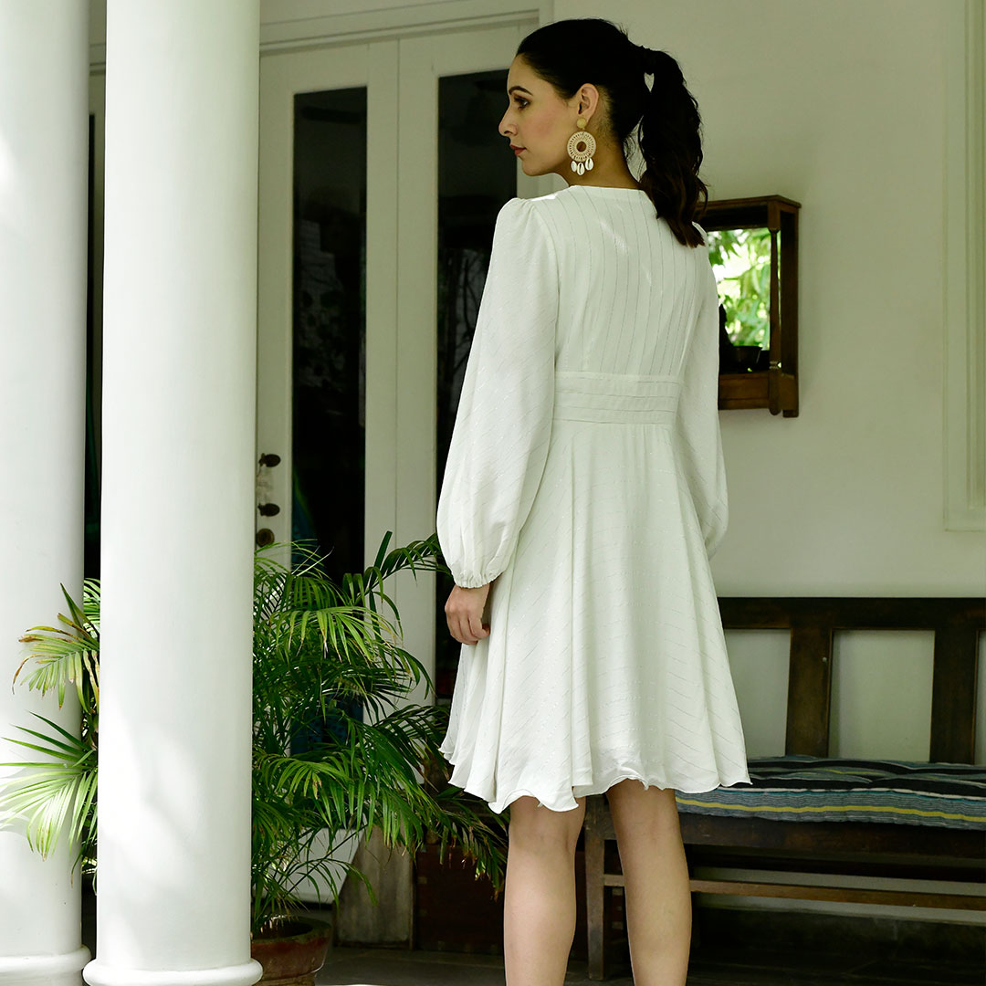 White Modish Lurex Dress